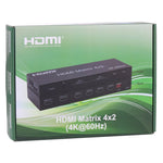 Commutateur matrice HDMI 4x2 / répartiteur avec télécommande, support ARC / MHL / 4Kx2K / 3D, 4 ports HDMI entrée, 2 ports HDMI sortie, support ARC / MHL / 4Kx2K / 3D