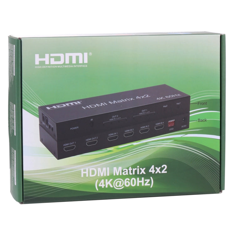 Commutateur matrice HDMI 4x2 / répartiteur avec télécommande, support ARC / MHL / 4Kx2K / 3D, 4 ports HDMI entrée, 2 ports HDMI sortie, support ARC / MHL / 4Kx2K / 3D