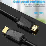 Câble HDMI ROCKETEK HDMI01Y-2 HDMI 2.0 4K 30Hz 3D connecteur plaqué or pour tous appareils HDMI, longueur : 2m