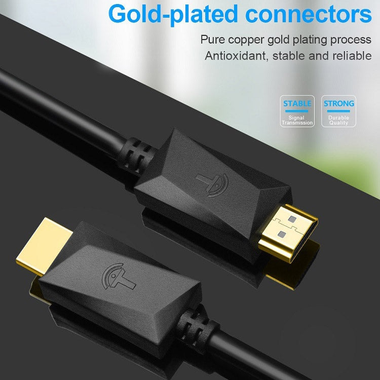 Câble HDMI ROCKETEK HDMI01Y-2 HDMI 2.0 4K 30Hz 3D connecteur plaqué or pour tous appareils HDMI, longueur : 2m