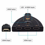 Commutateur adaptateur HDMI 3 en 1 entrée 4K x 2K HDTV, répartiteur HDMI 1 vers 3