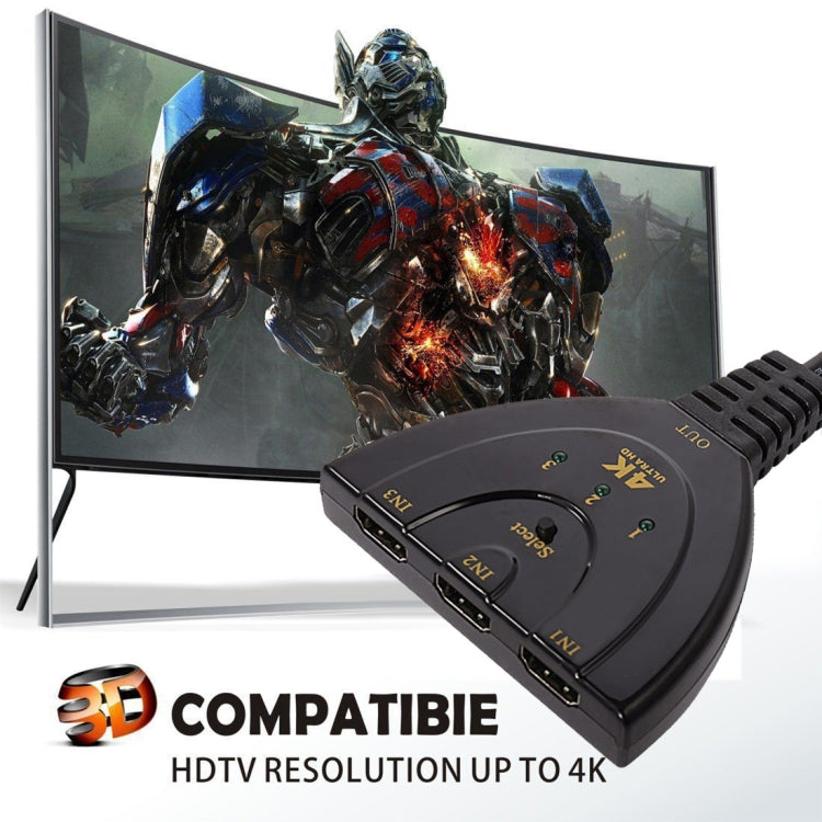 Commutateur adaptateur HDMI 3 en 1 entrée 4K x 2K HDTV, répartiteur HDMI 1 vers 3