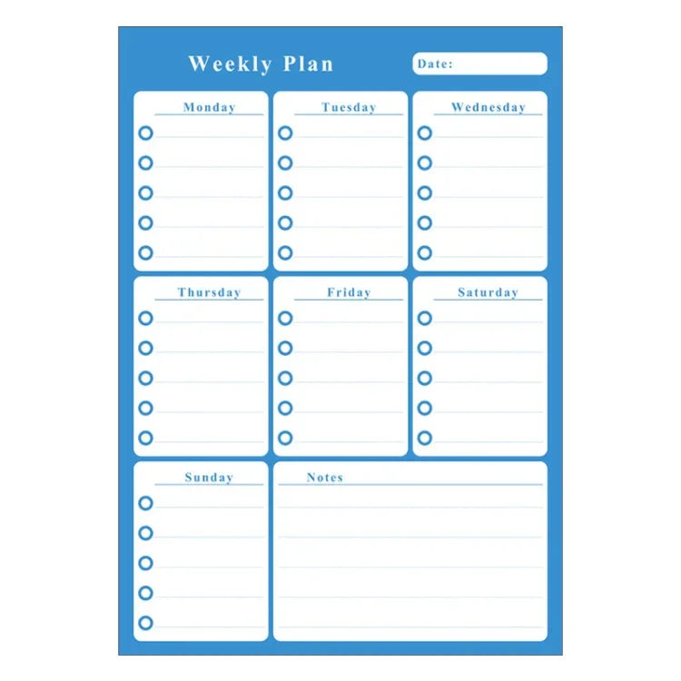 Aimant de réfrigérateur magnétique de plan hebdomadaire Tableau blanc souple magnétique PET, Taille: 29,7 cm x 42 cm, Plan hebdomadaire