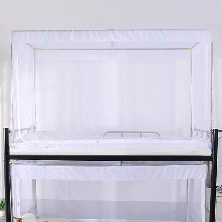 Moustiquaire carrée à fermeture éclair pour plafond de dortoir étudiant, moustiquaire à fermeture éclair cryptée à trois portes pour lit supérieur, Lit supérieur (Gris), Lit supérieur (Bleu), Lit supérieur (Blanc)