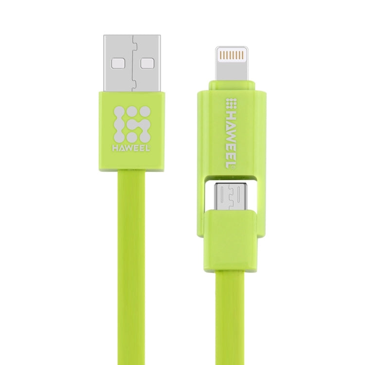 HAWEEL Câble de synchronisation et de charge de données USB 2-en-1 Micro USB et 8 broches vers USB de 1 m, câble 2-en-1 avec deux connecteurs
