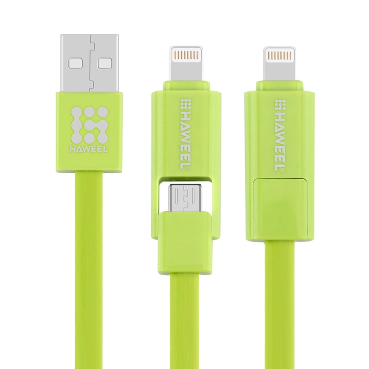 HAWEEL Câble de synchronisation et de charge de données USB 2-en-1 Micro USB et 8 broches vers USB de 1 m, câble 2-en-1 avec deux connecteurs