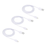 3 CÂBLES HAWEEL 1m Haute Vitesse 8 broches vers USB Kit de synchronisation et de charge pour iPhone, iPad, 3 pièces