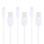 3 CÂBLES HAWEEL 1m Haute Vitesse 8 broches vers USB Kit de synchronisation et de charge pour iPhone, iPad, 3 pièces