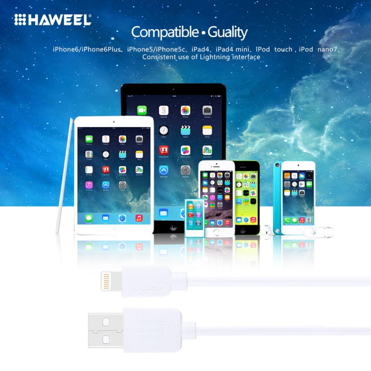 3 CÂBLES HAWEEL 1m Haute Vitesse 8 broches vers USB Kit de synchronisation et de charge pour iPhone, iPad, 3 pièces
