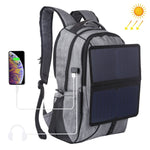 Sac à dos ordinateur portable HAWEEL 14W pliable amovible panneau solaire extérieur portable toile double épaule, sortie USB : 5V 2.1A max