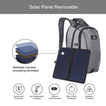 Sac à dos ordinateur portable HAWEEL 14W pliable amovible panneau solaire extérieur portable toile double épaule, sortie USB : 5V 2.1A max