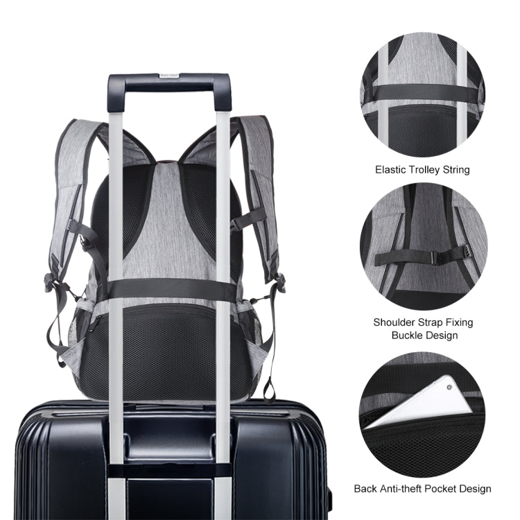 Sac à dos ordinateur portable HAWEEL 14W pliable amovible panneau solaire extérieur portable toile double épaule, sortie USB : 5V 2.1A max