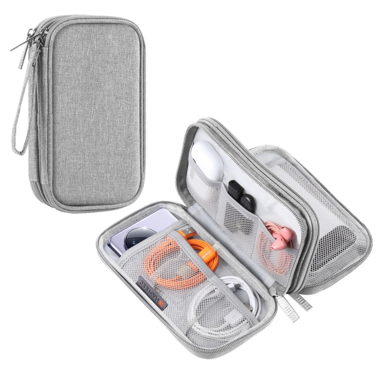 HAWEEL Organisateur Électronique Double Couches Sac de Rangement pour Câbles, Chargeur, Power Bank, Téléphones, Écouteurs, Organisateur Double Couches