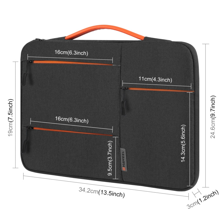 Étui à manchette HAWEEL 13,0 pouces avec fermeture éclair, sacoche pour ordinateur portable pour Macbook, Samsung, Lenovo Thinkpad, Sony, DELL Alienware, CHUWI, ASUS, HP, ordinateurs portables 13 à 13,5 pouces