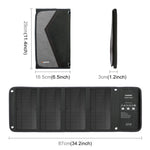 HAWEEL Chargeur de Panneau Solaire Pliable 28W avec Double Ports USB 5V 3A Max, Panneau 28W (B)