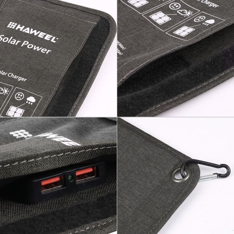 HAWEEL Chargeur de Panneau Solaire Pliable 28W avec Double Ports USB 5V 3A Max, Panneau 28W (B)
