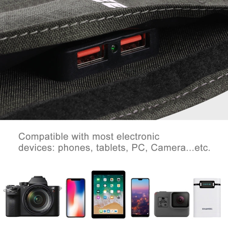 HAWEEL Chargeur de Panneau Solaire Pliable 28W avec Double Ports USB 5V 3A Max, Panneau 28W (B)