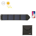 HAWEEL 14W 5V 2.4A Chargeur Solaire Pliable Portable Sac Pliant Rechargeable pour Voyage Extérieur avec 4 Panneaux Solaires & Port USB, Taille : S, 14W