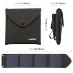 HAWEEL 14W 5V 2.4A Chargeur Solaire Pliable Portable Sac Pliant Rechargeable pour Voyage Extérieur avec 4 Panneaux Solaires & Port USB, Taille : S, 14W