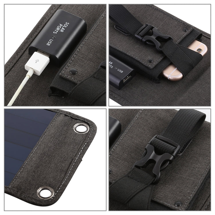 HAWEEL 14W 5V 2.4A Chargeur Solaire Pliable Portable Sac Pliant Rechargeable pour Voyage Extérieur avec 4 Panneaux Solaires & Port USB, Taille : S, 14W