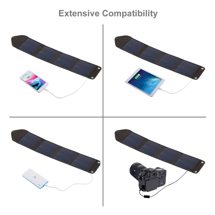 HAWEEL 14W 5V 2.4A Chargeur Solaire Pliable Portable Sac Pliant Rechargeable pour Voyage Extérieur avec 4 Panneaux Solaires & Port USB, Taille : S, 14W