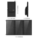 Chargeur solaire pliable HAWEEL 18W à 3 panneaux avec sac, ports USB doubles 5V / 3,1A max, compatible QC3.0 et AFC, 18W 3 panneaux