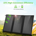 Chargeur solaire pliable HAWEEL 18W à 3 panneaux avec sac, ports USB doubles 5V / 3,1A max, compatible QC3.0 et AFC, 18W 3 panneaux
