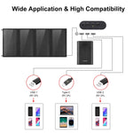 Chargeur solaire pliable HAWEEL 24W à 4 panneaux avec sac, ports USB doubles 5V / 3,1A max, compatible QC3.0 et AFC, 24W 4 panneaux