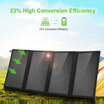 Chargeur solaire pliable HAWEEL 24W à 4 panneaux avec sac, ports USB doubles 5V / 3,1A max, compatible QC3.0 et AFC, 24W 4 panneaux