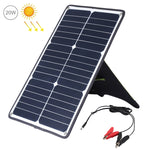 Chargeur solaire portable HAWEEL 20W en silicium monocristallin, avec port USB, support et pince tigre, compatible QC3.0 et AFC