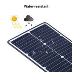Chargeur solaire portable HAWEEL 20W en silicium monocristallin, avec port USB, support et pince tigre, compatible QC3.0 et AFC