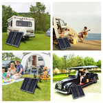 Chargeur solaire portable HAWEEL 20W en silicium monocristallin, avec port USB, support et pince tigre, compatible QC3.0 et AFC