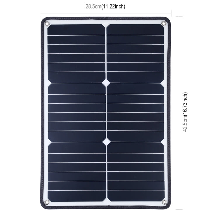 Chargeur solaire portable HAWEEL 20W en silicium monocristallin, avec port USB, support et pince tigre, compatible QC3.0 et AFC