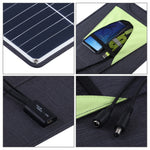 Chargeur solaire portable HAWEEL 20W en silicium monocristallin, avec port USB, support et pince tigre, compatible QC3.0 et AFC