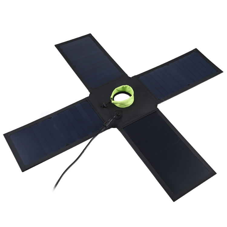 Chargeur solaire pliable HAWEEL 28W avec panneau parapluie supérieur, ports USB doubles 5V 3A max, compatible QC3.0 / FCP / SCP / AFC / SFCP