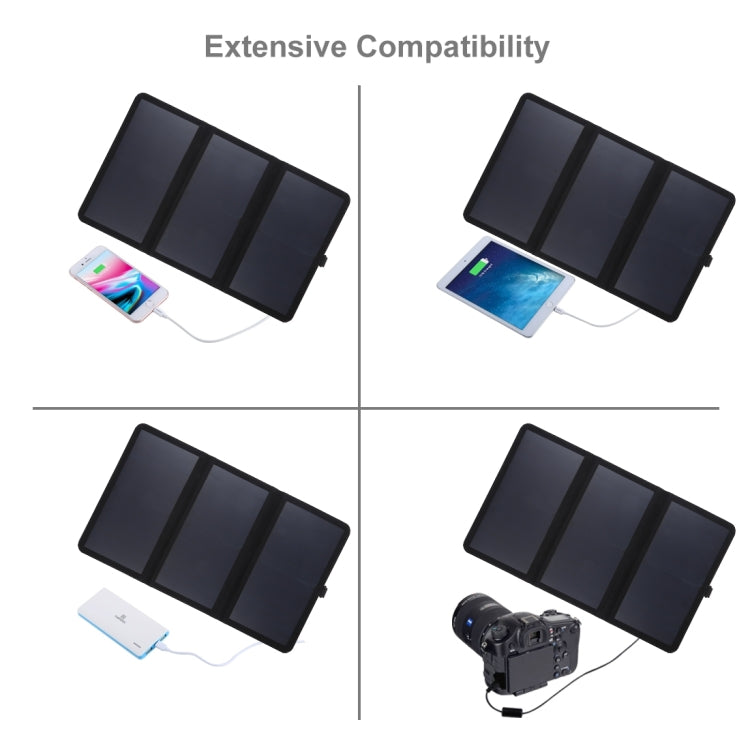 Chargeur solaire ultrafin HAWEEL 21W pliable en 3 volets, ports USB doubles 5V / 3A, compatible QC3.0 et AFC, ultrafin 21W