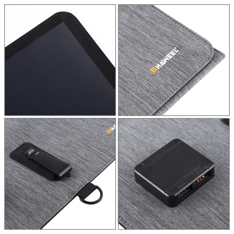 Chargeur solaire ultrafin HAWEEL 21W pliable en 3 volets, ports USB doubles 5V / 3A, compatible QC3.0 et AFC, ultrafin 21W