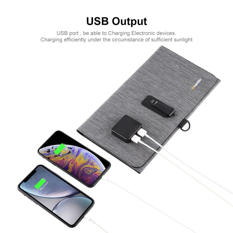 Chargeur solaire ultrafin HAWEEL 21W pliable en 3 volets, ports USB doubles 5V / 3A, compatible QC3.0 et AFC, ultrafin 21W