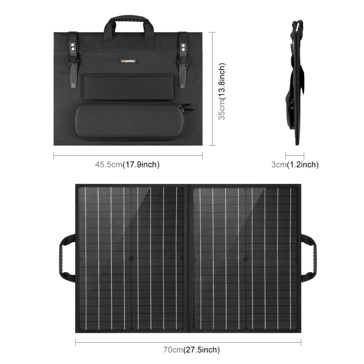 Chargeur solaire pliable HAWEEL 50W avec sac de voyage pliable, 50W