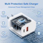 Adaptateur de charge rapide double port HAWEEL 20W, prise US, chargeur double port prise US