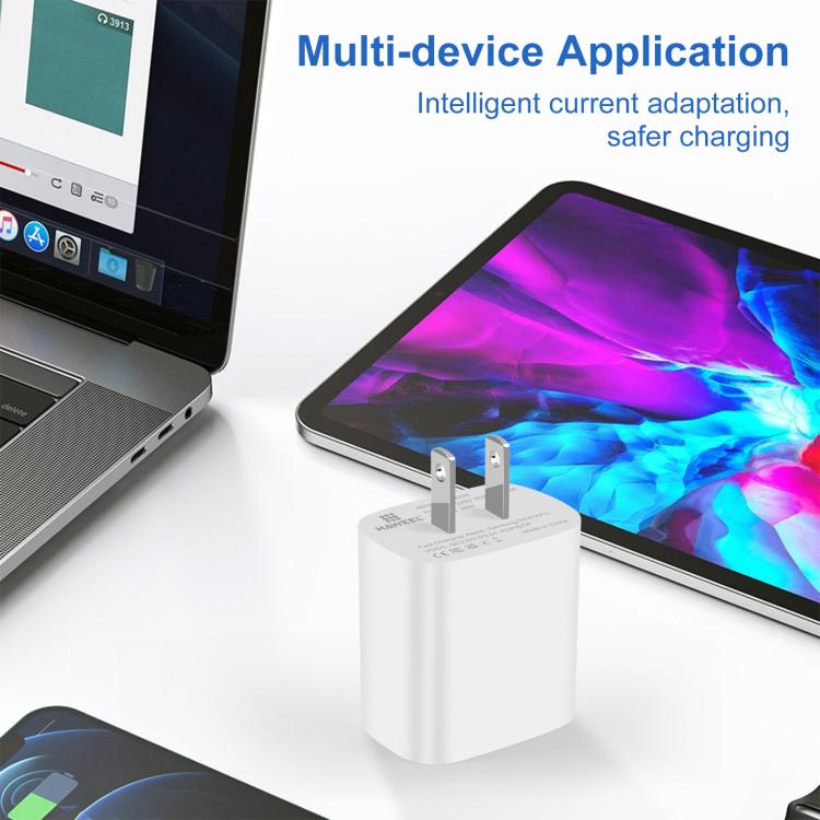 Adaptateur de charge rapide double port HAWEEL 20W, prise US, chargeur double port prise US