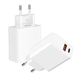 Adaptateur de charge rapide double port HAWEEL 20W, prise EU, chargeur double port prise EU