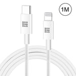 Câble de charge rapide HAWEEL 25W 3A USB-C / Type-C vers 8 broches PD pour iPhone, iPad, longueur du câble : 1 m, Type-C vers 8 broches 1 m