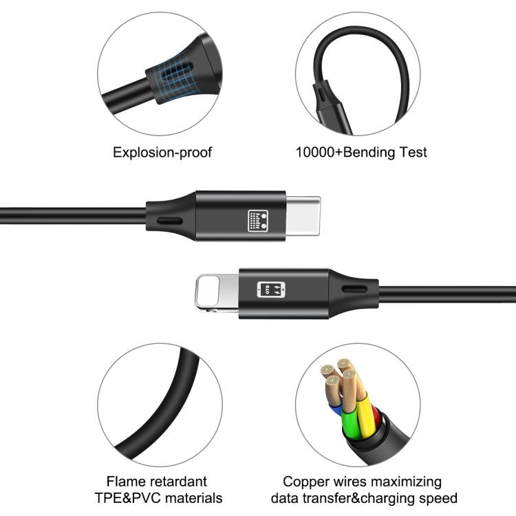 HAWEEL Câble de synchronisation/recharge OTG USB-C/Type-C vers 8 broches de 1 m