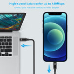 HAWEEL Câble de synchronisation/recharge OTG USB-C/Type-C vers 8 broches de 1 m