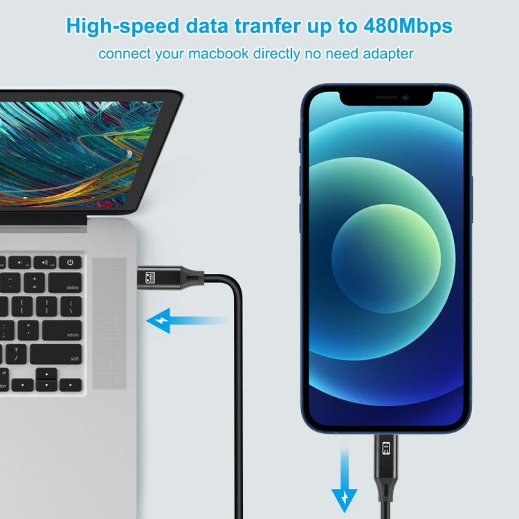 HAWEEL Câble de synchronisation/recharge OTG USB-C/Type-C vers 8 broches de 1 m
