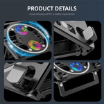 Support de bureau refroidisseur RGB pour ordinateur portable de jeu