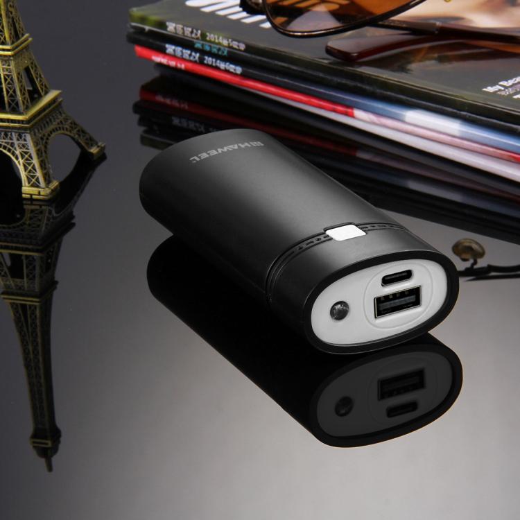 HAWEEL DIY Boîtier de Batterie Externe 2x 18650 (Non Inclus) 5600mAh avec Sortie USB et Indicateur, DIY 2 Batteries (Noir), DIY 2 Batteries (Blanc)