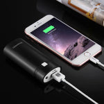 HAWEEL DIY Boîtier de Batterie Externe 2x 18650 (Non Inclus) 5600mAh avec Sortie USB et Indicateur, DIY 2 Batteries (Noir), DIY 2 Batteries (Blanc)