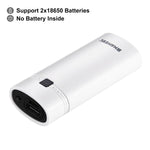 HAWEEL DIY Boîtier de Batterie Externe 2x 18650 (Non Inclus) 5600mAh avec Sortie USB et Indicateur, DIY 2 Batteries (Noir), DIY 2 Batteries (Blanc)